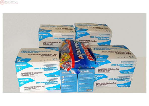 Rapid Antigen 3-Way Nasal & Saliva Swab Test Kits (Hygisun) (20 Pack)
